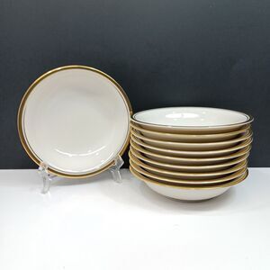 Set/10 Noritake 5.5" Fruit Berry Bowls Viceroy Ivory China 1975-1986 Gold Trim